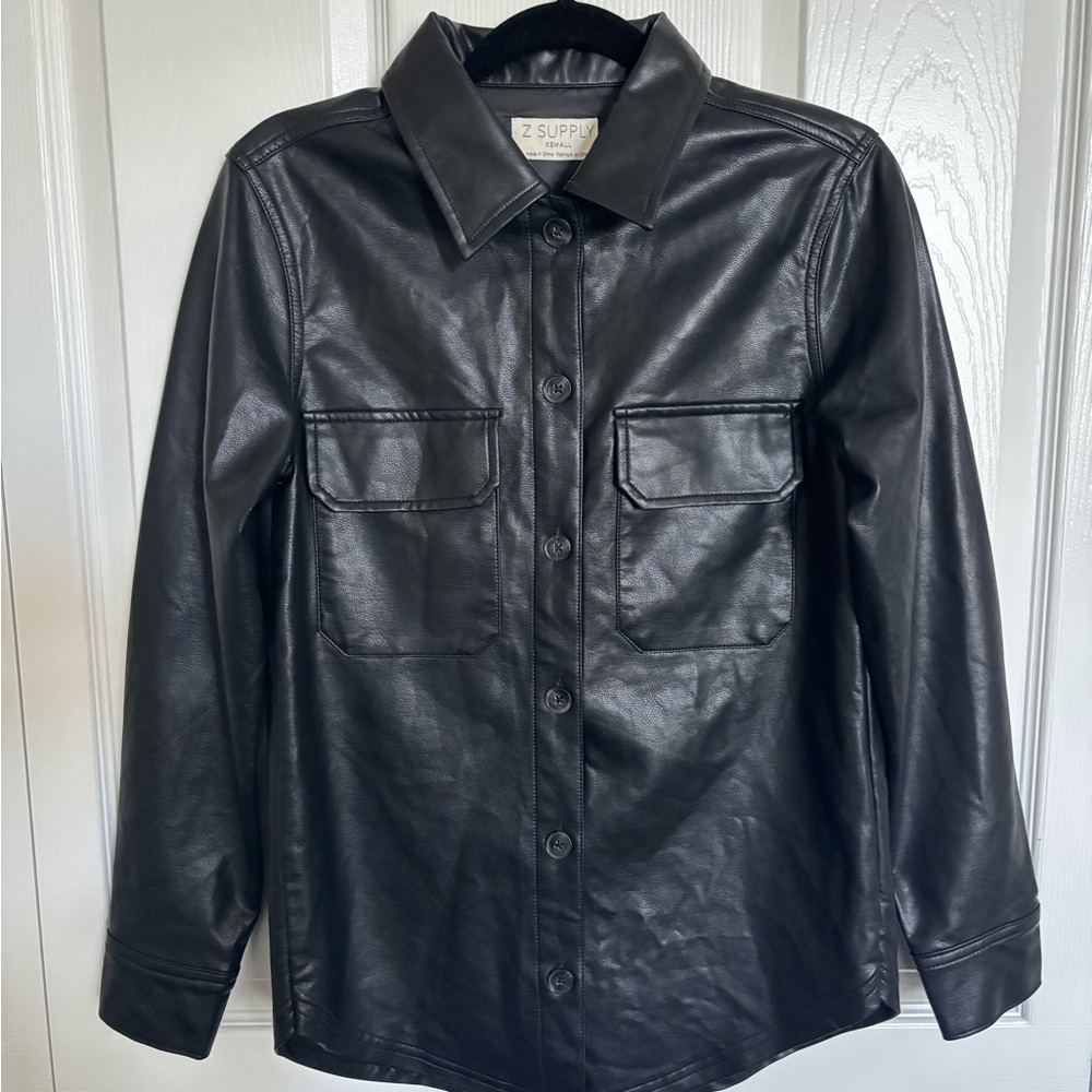 Z Supply Faux Leather Shirt